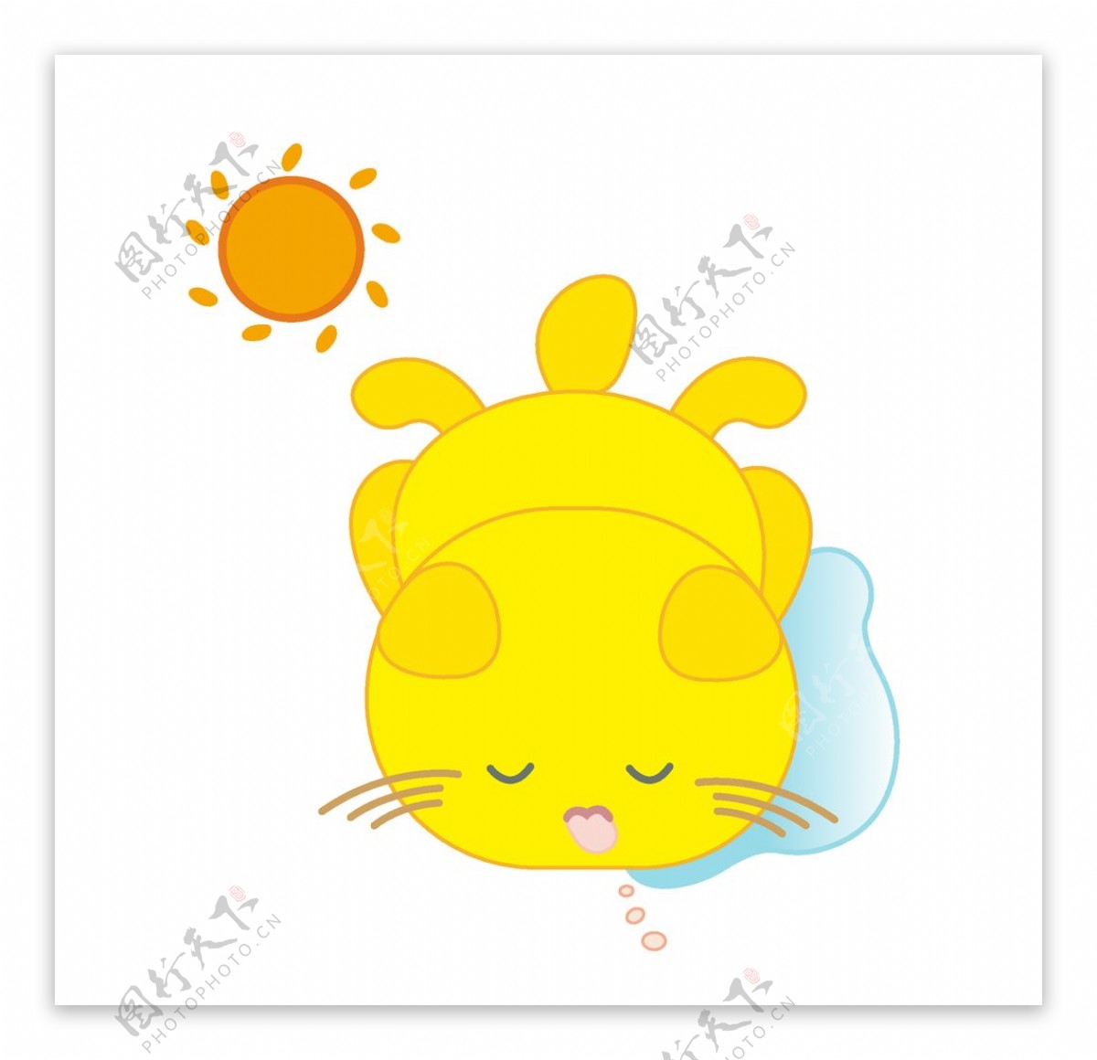 太阳下睡觉的小黄猫图片