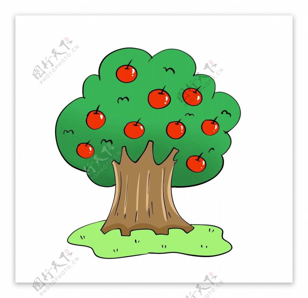 原创手绘水果苹果树图片