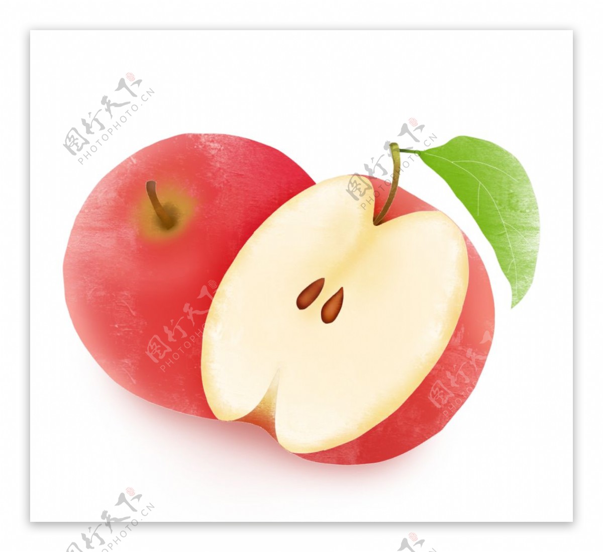 创意卡通手绘新鲜水果苹果元图片