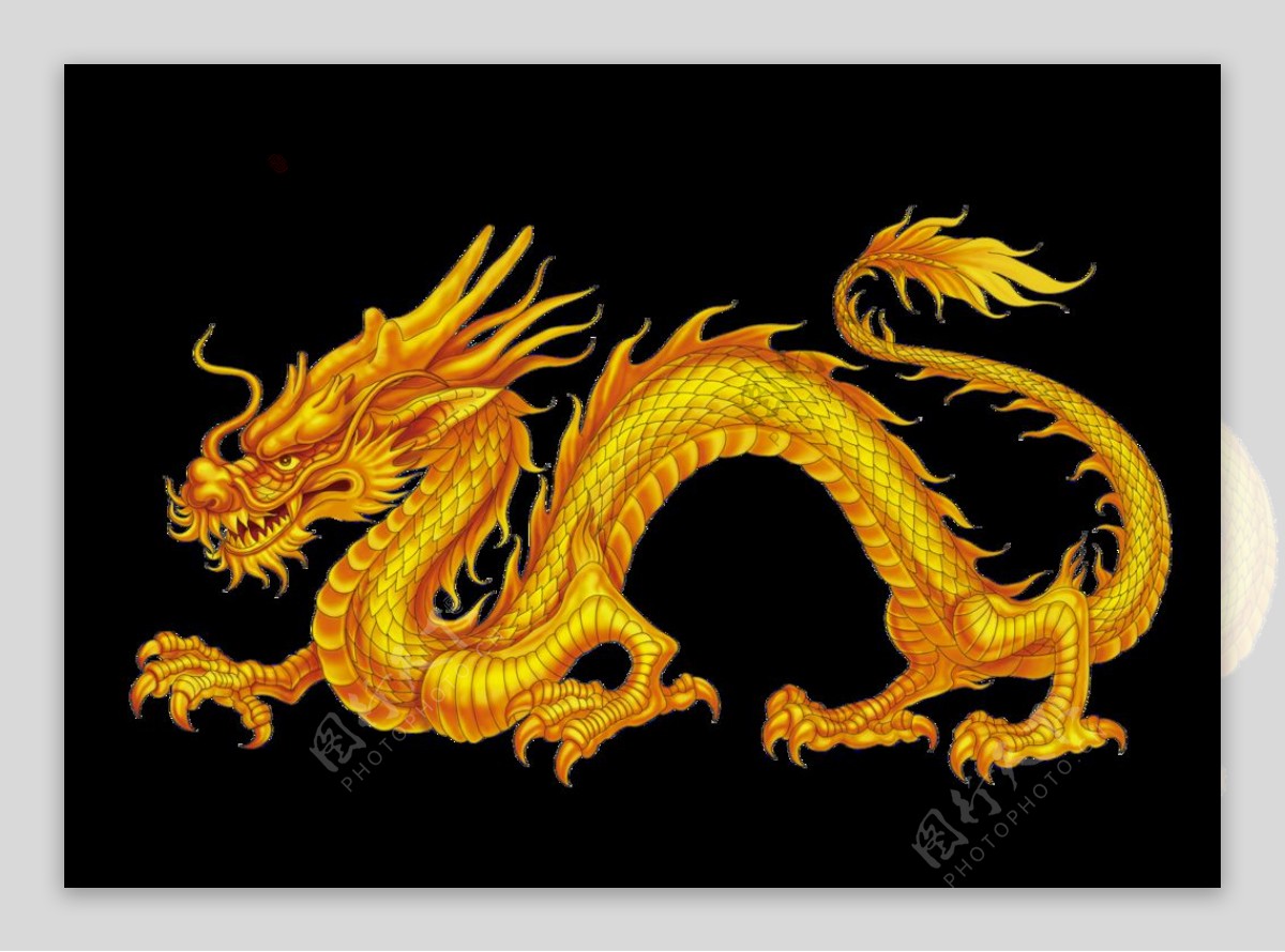 中国风金色龙元素图片